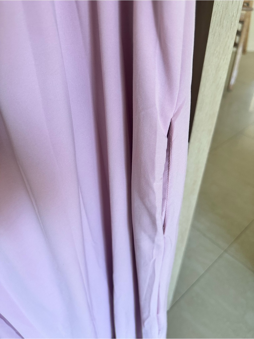 Smocked Pink Maxi Slip Dress with Button Front - Picture 5 of 6